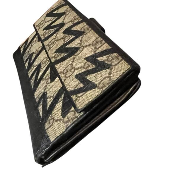 Gucci continental wallet lightning bolt in Navy w/COA vintage Rare - Picture 13 of 16